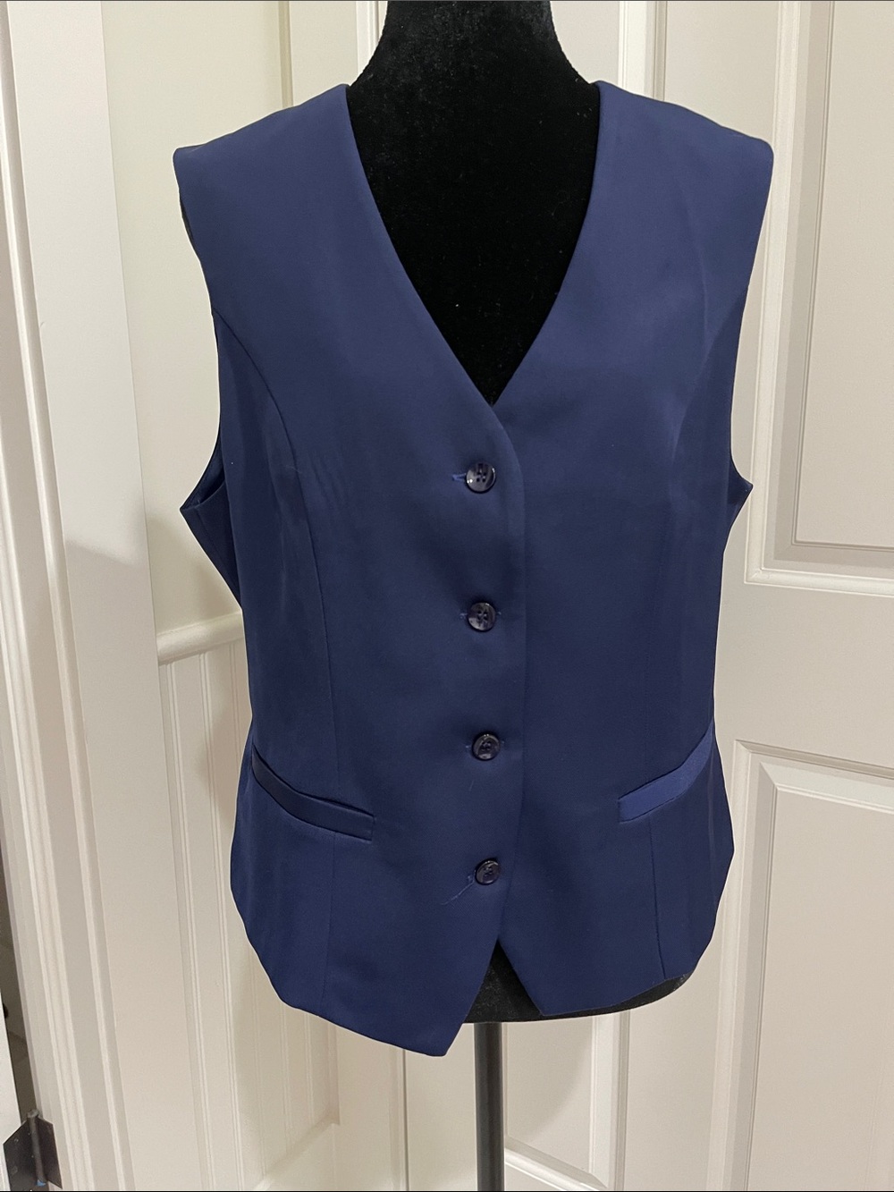 Classic Navy Button Front Vest Size M 
New 
Never Been Worn